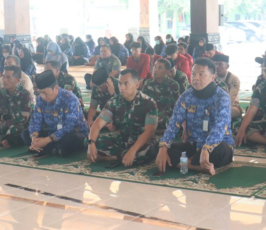 Kodim 0729/Bantul Hadiri Pengajian Rutin ASN, TNI, Polri, BUMN dan BUMD Kabupaten Bantul