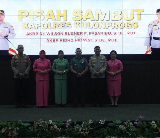 Dandim Kulon Progo Hadiri Acara Pisah Sambut Kapolres