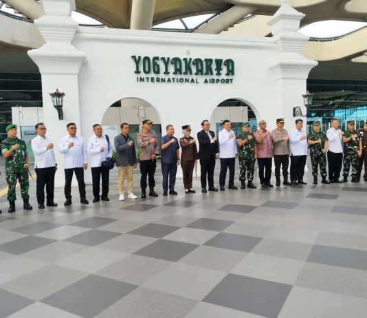 Penyambutan Kedatangan Menko Polkam di Bandara YIA Kulon Progo