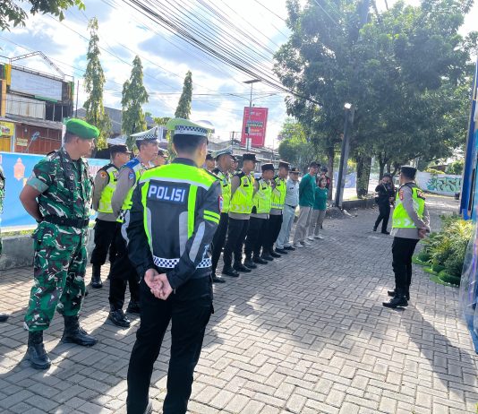 Pengamanan Pos Pelayanan Terpadu Druwo Sewon Berjalan Aman dan Kondusif
