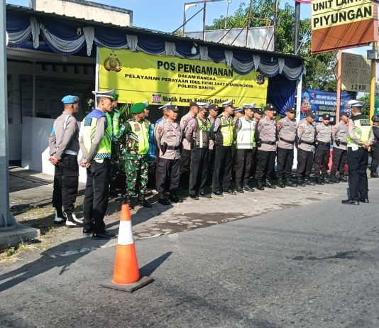 Pengamanan Arus Mudik Lebaran di Pos PAM Lantas Piyungan Berjalan Lancar