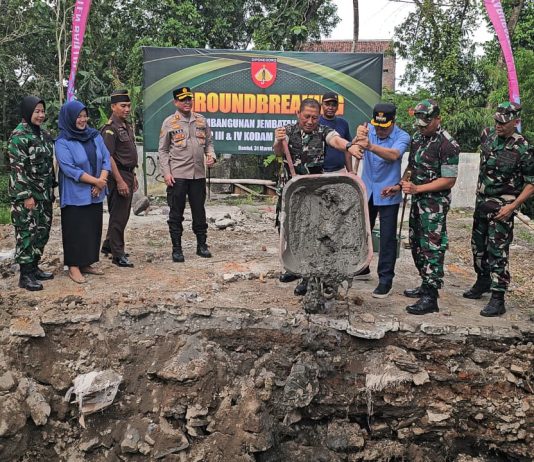 Kodim 0729/Bantul Hadiri Groundbreaking Jembatan Perintis Garuda Tahap III & IV