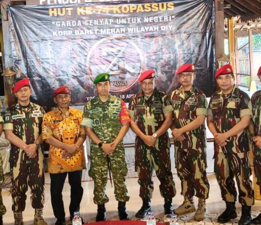 Komandan Kodim 0729/Bantul Hadiri Syukuran HUT ke-74 Kopassus di Bantul