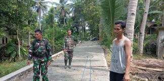 Wadan Satgas TMMD Reguler Pengecekan Rabat Beton Jalan