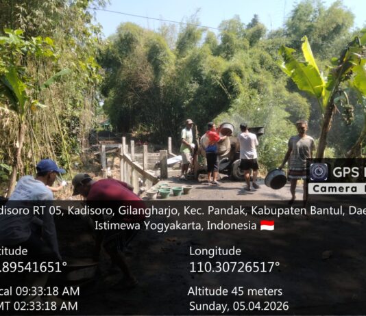 Pengecoran Jembatan di Dusun Pajangan Berjalan Lancar