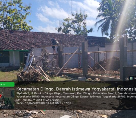 Pembangunan KDKMP Temuwuh Terus Berjalan, Fokus Pekerjaan Kolom dan Plesteran