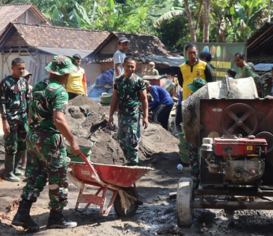 Pengecoran Jalan TMMD Sengkuyung Tahap II Kodim 0729/ Bantul Terus Berlanjut