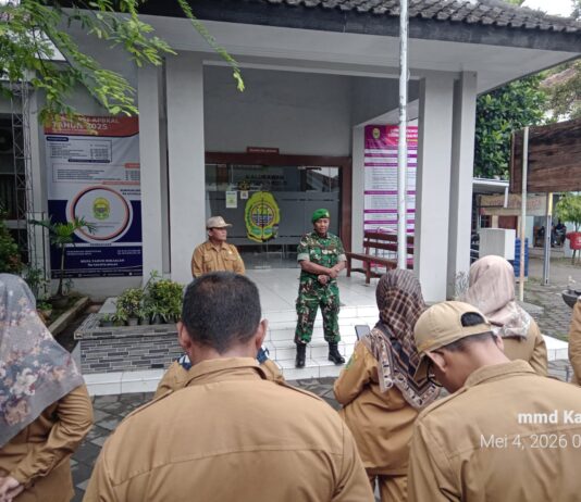 Babinsa Tirtonirmolo Ikuti Apel Pagi Pamong Kalurahan