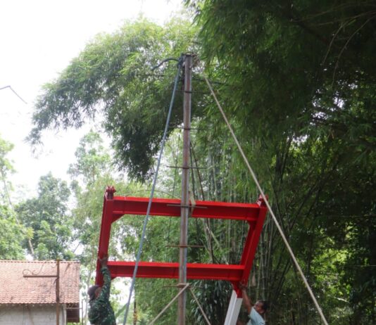Pembangunan Jembatan Merah Putih di Guwosari Masuki Tahap Pemasangan Tiang