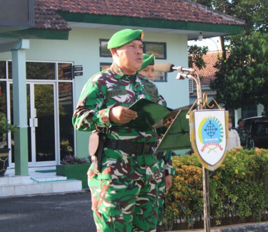 Kodim 0729/Bantul Gelar Upacara Pengibaran Bendera Merah Putih Mingguan