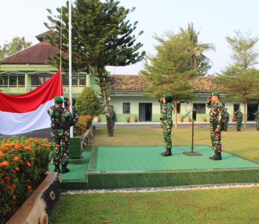 Kodim 0729/Bantul Gelar Upacara Pengibaran Bendera Merah Putih Mingguan