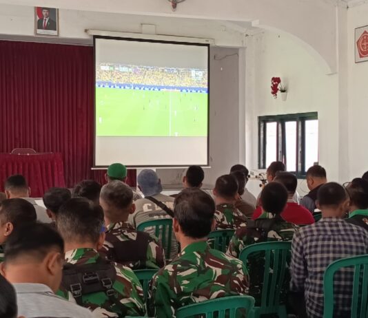 Kodim 0729/Bantul Pererat Kemanunggalan Melalui Nobar Piala Dunia 2026