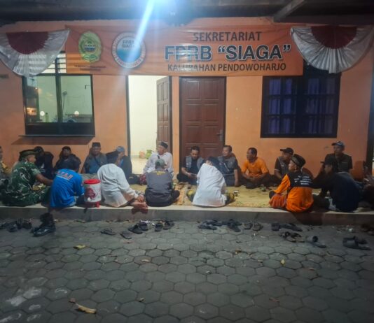 Babinsa Pendowoharjo Perkuat Sinergi Kebencanaan Bersama FPRB dan Aparat Wilayah