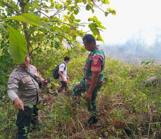 Gerak Cepat Babinsa Argosari Bersama Tim Gabungan Padamkan Kebakaran Lahan