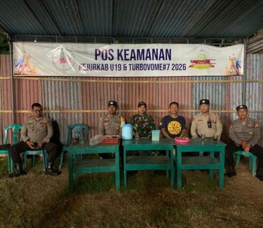 Babinsa Donotirto Dukung Sportivitas Lewat Pengamanan Turnamen Voli TURBOVOME VII