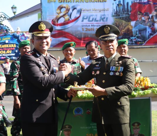 Dandim 0729/Bantul Hadiri Peringatan Hari Bhayangkara ke-80 di Polres Bantul