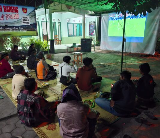 Semangat Kebersamaan Warnai Nobar Argentina vs Inggris di Koramil Jajaran Kodim 0729/Bantul