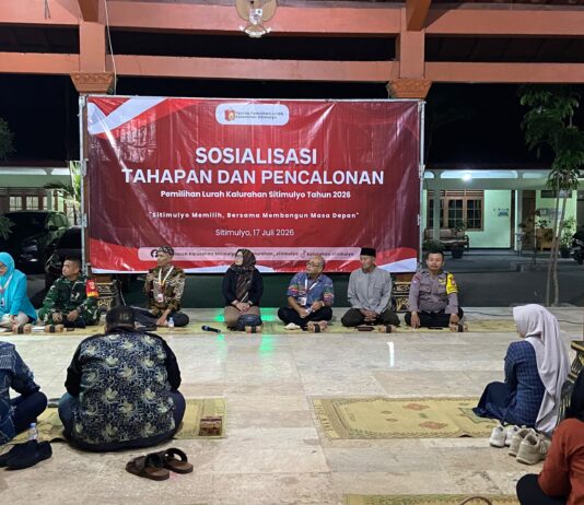 Babinsa Sitimulyo Hadiri Sosialisasi Tahapan Pemilihan Lurah 2026