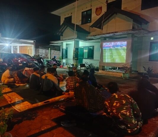 Koramil Jajaran Kodim 0729/Bantul Gelar Nobar Piala Dunia 2026 Spanyol vs Belgia Bersama Masyarakat